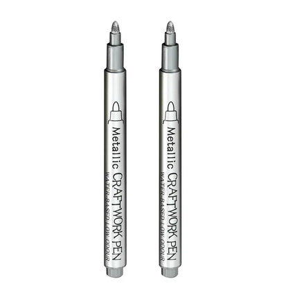 1/2PCS Gold Silver Metallic Marker Pen Waterproof Permanent Paint Marker Pen for Rock, Mug, Ceramic, Glass DIY Painting Supplies