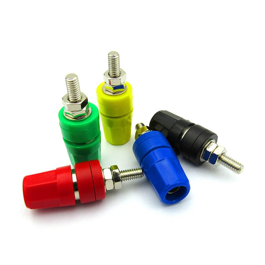 5/10Pcs M4*36 Pure Copper Terminal 4mm Banana Jack Socket 20A Binding Post Banana Plug Connector M4X36