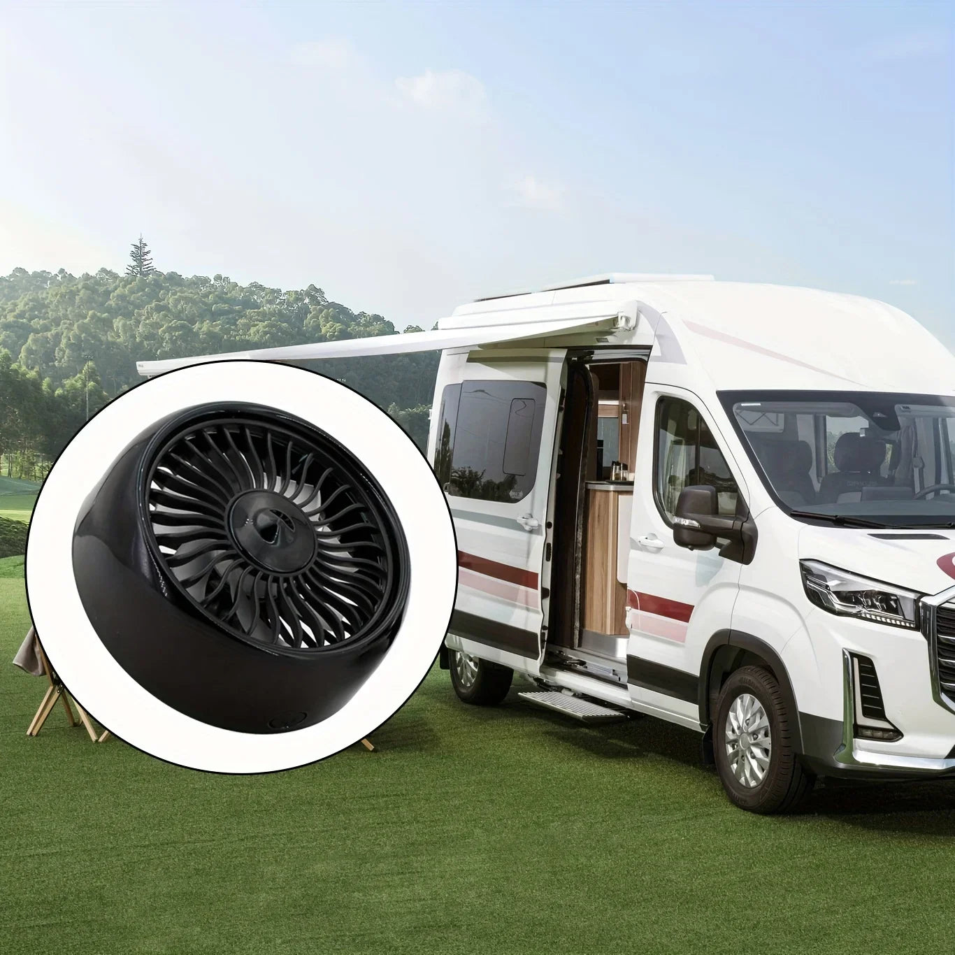 EAFC Car Fan USB Powered Electric Car Cooling Fan Portable 3 Speeds Strong Airflow Air Circulation Fan for Car Van Truck SUV