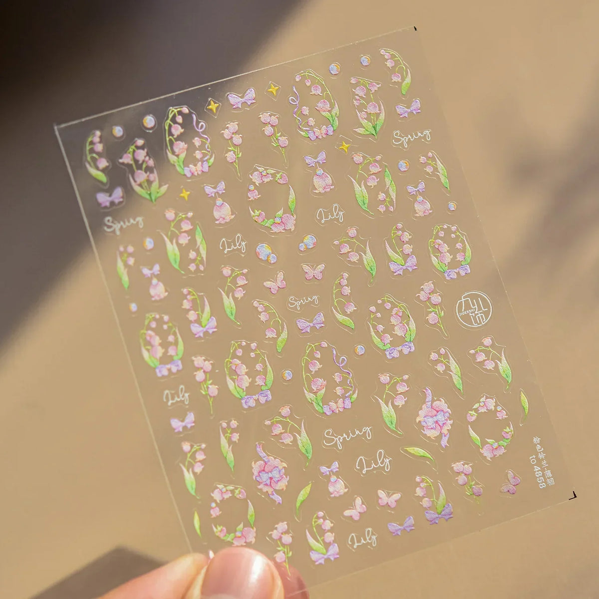 White Flower Petal Cherry Blossom Peach Blossom Falling Petal Floral Gradient 5D Self Adhesive Nail Art Sticker Manicure Decals