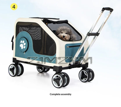 Portable Pet Trolley Case, Fashionable Detachable Dog Trolley Case, Foldable Pet Bag Cat Travel Carrier Bag