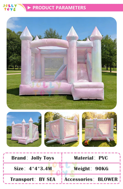 Tie Dye Toddler Bounce House Inflatable Wedding Bounce Castle Outdoor Bouncer Inflatable Tiedye Bouncer Combo House with Slide