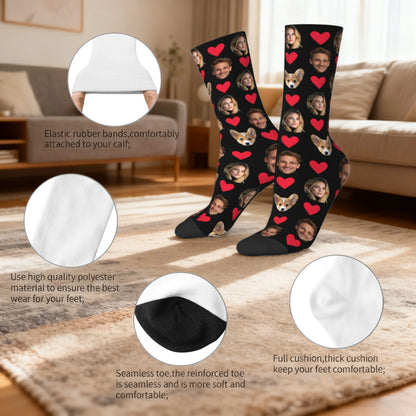 Customized socks for men and women Face-themed funny expression socks Personalized photo-customized socks Birthday gifts