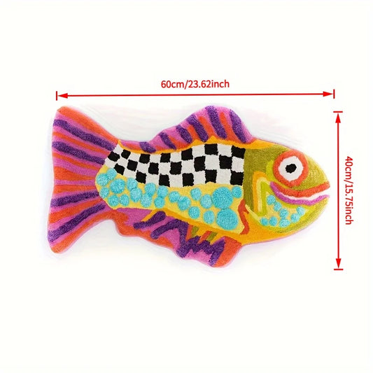 VIKAMA Colorful Fish Carpet Creative Doormat  Rug For Bedroom Living Room Carpet Non-Slip Thick Absorbent Bathroom Carpet Home