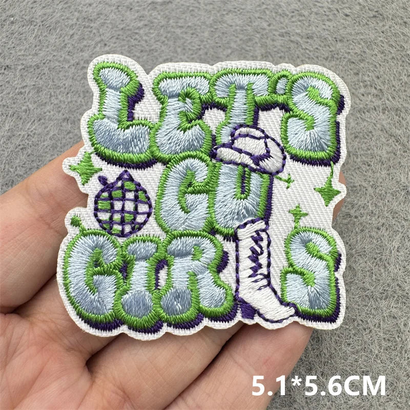 Cartoon Embroidered Patches For Clothing Slogan Letters Embroidery Patch For Clothes Iron On Patches On Clothes Jackets DIY