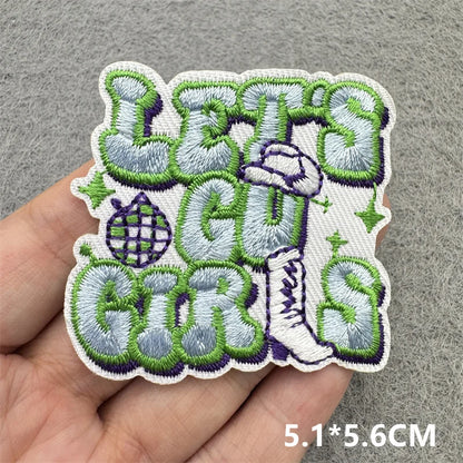 Cartoon Embroidered Patches For Clothing Slogan Letters Embroidery Patch For Clothes Iron On Patches On Clothes Jackets DIY