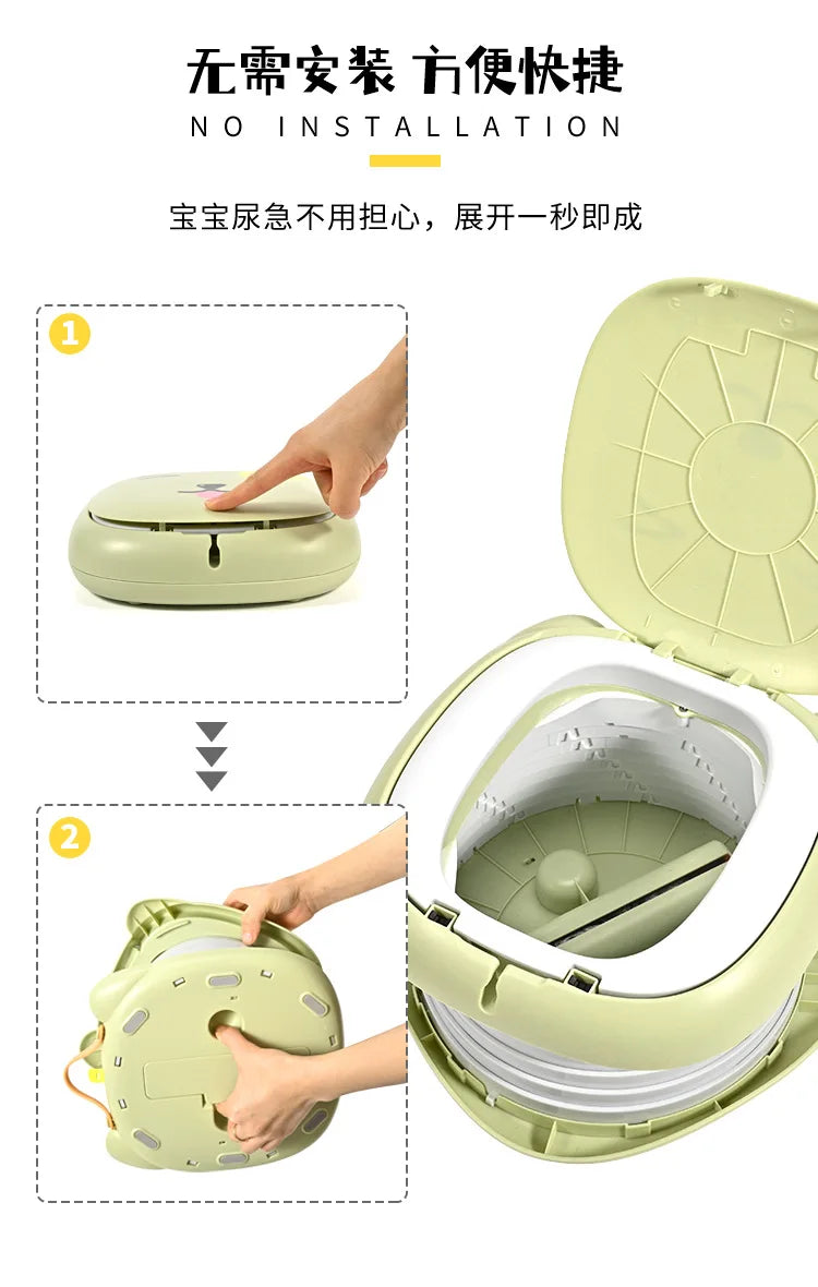 Portable Potty for Toddler Travel Foldable Potty Training Toilet for Car Camping Indoor Outdoor Bathroom for Baby Children Kids