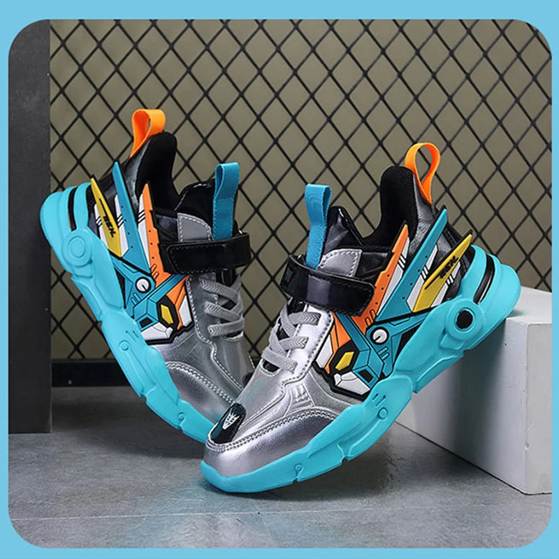 Kids Casual Shoes Boys Leather 5-15y Children Tennis Fashion Sneakers Toddlers Outdoor Cartoon Size 28-39