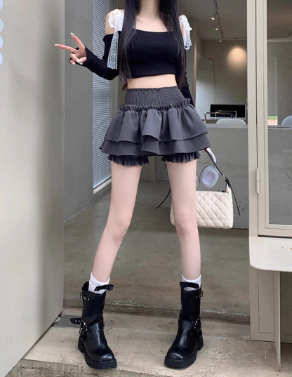 Women‘s High Waist Ballet Cake Skirt 2026 Spring Summer Slimming Short A Line Fluffy Mini Pants Style