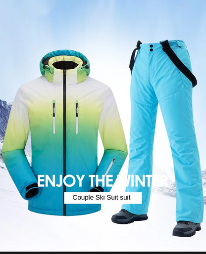 Men's and women's snowwear waterproof ski suit Snowboard suit Outdoor wear Winter jacket Winter couples sports warm ski suit