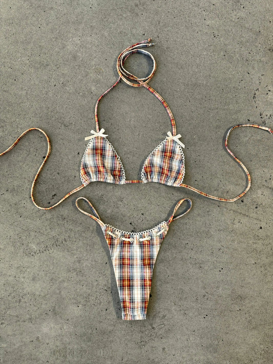 Plaid Print Bikinis Sexy Women Swimsuits Female Swimwear 2026 Micro Bikini Set Bathing Suit Swimming Suits Beachwear Biquini