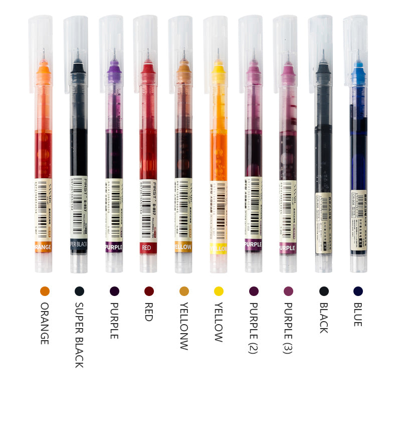 12 Color/set Student School Office Stationery Fine Nib Gel Pen Big Ink Capacity Ballpoint Pen Straight Liquid Rollerball Pen