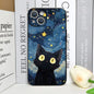 Artistic Black Cat Starry Night Phone Case For iPhone 17 16 15 14 13 12 Pro Max Mini 7 8 SE Plus Couple Cover Soft Shell Fundas