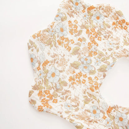 Baby Cotton Crepe Bandana, Rabbit Ears Wavy Edge Drool Bib, Soft Absorbent, Newborn Anti-Drool Bib, Multi-Purpose