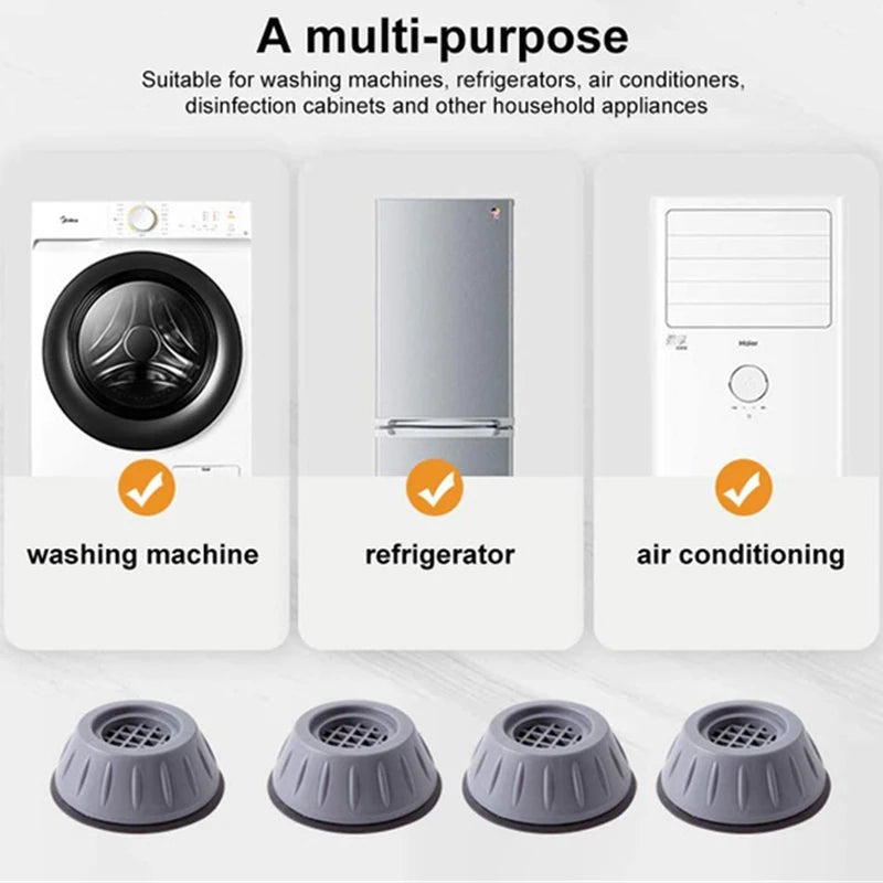 1/2/4pcs Anti Vibration Feet Pads Rubber Legs Slipstop Silent Skid Raiser Mat For Washing Machine Support Dampers Stand Accessor