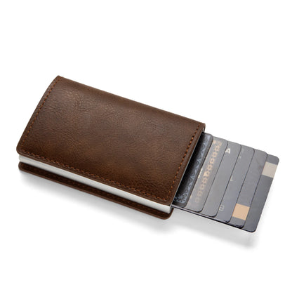 Anti Theft RFID Blocking Credit Card Holder Minimalist Slim Wallet Leather Card Case For Men Women Gift ID Badge