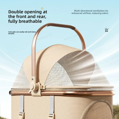Portable Pet Separable Stroller One Click Easy Fold Cat Carrier Universal Compact Lightweight Baby Dog Travel Pushchair