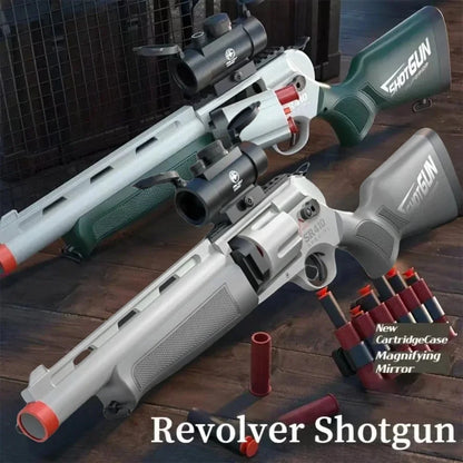 Revolver Toy Guns Shell Throwing Soft Bullet Launcher Outdoor CS Shotgun Shooting Game Model Toy for Children Kids Christmas