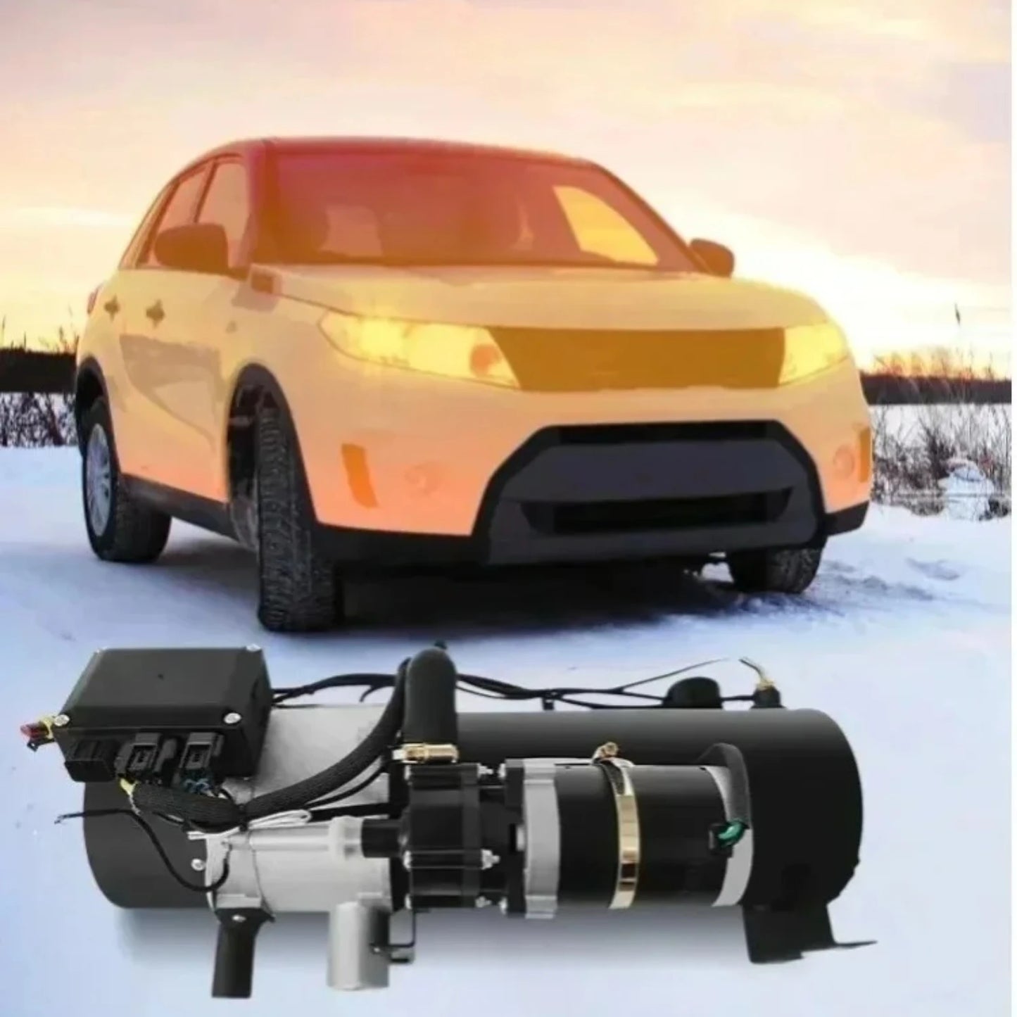 SIHAO 10KW Heavy‑Duty Water‑Type Diesel Heater, 12V‑24V Universal Vehicle Preheater, Robust Fuel Heating Unit for Automobile Engine Warm‑up and Passenger Cabin Heating Work