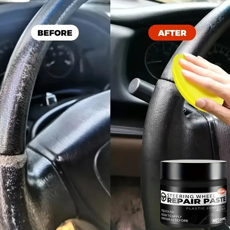 IFUBO 50ml Steering Wheel Leather Restorer Paste Quick Fix Non-Fading Car Interior Dashboard Repair