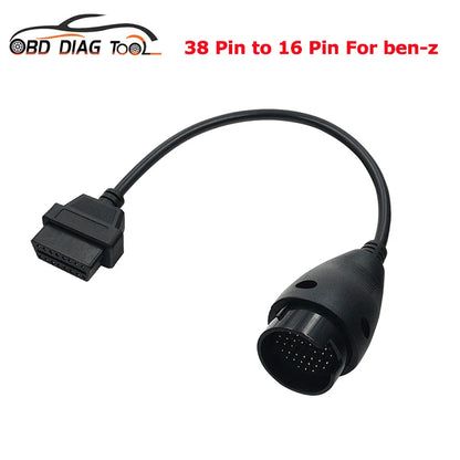 New for Benz 38 Pin to 16 Pin OBD2 OBD Cable Adapter for Mercedes 38 Pin Diagnostic OBDII Connector MB 38 Pin OBD 2 Cables