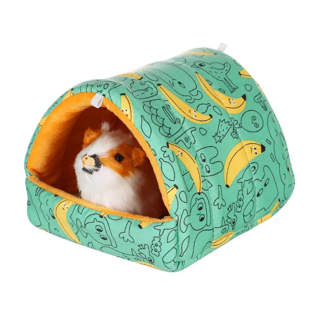 Soft Rabbit Colorful Squirrel Mini Cage Winter Hamster House Guinea Pig Nest Small Animal Sleeping Bed Warm Mat