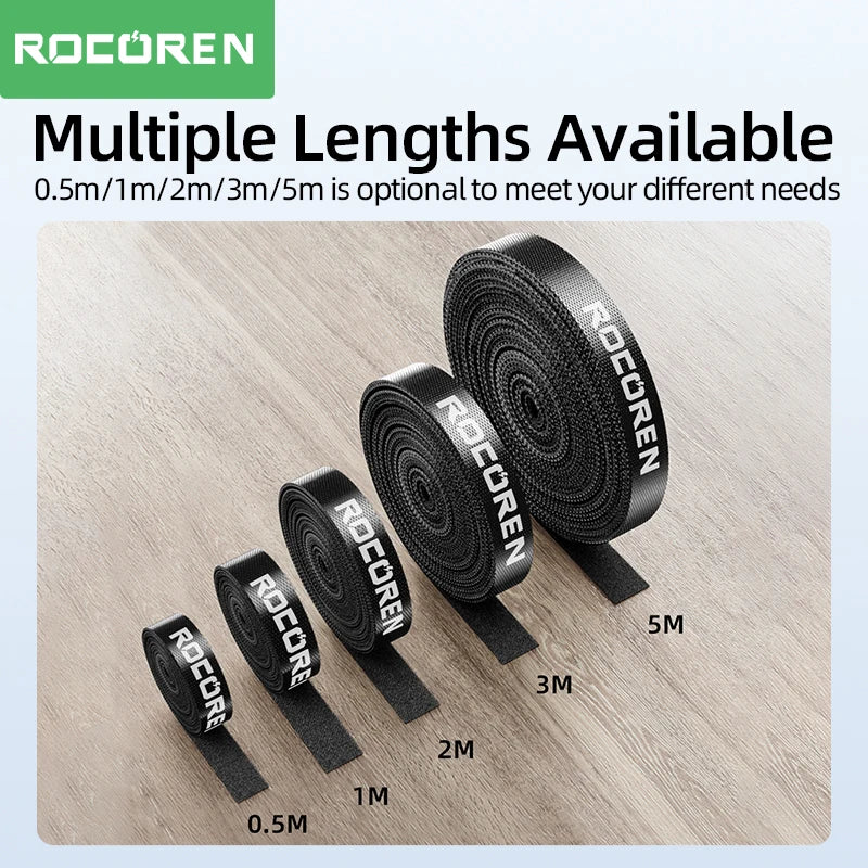 Rocoren Cable Organizer Tearable Wire Winder Ties USB Cable Management Charger Protector For Phone Mouse Earphone Cable Holder