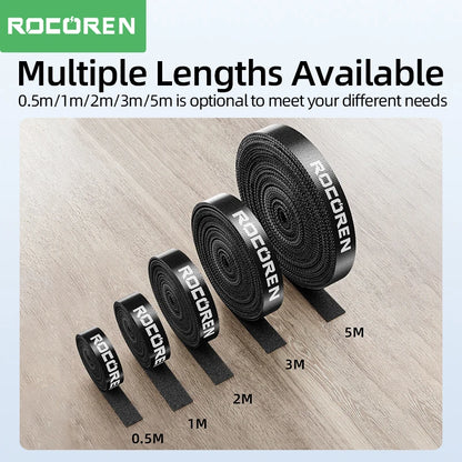 Rocoren Cable Organizer Tearable Wire Winder Ties USB Cable Management Charger Protector For Phone Mouse Earphone Cable Holder