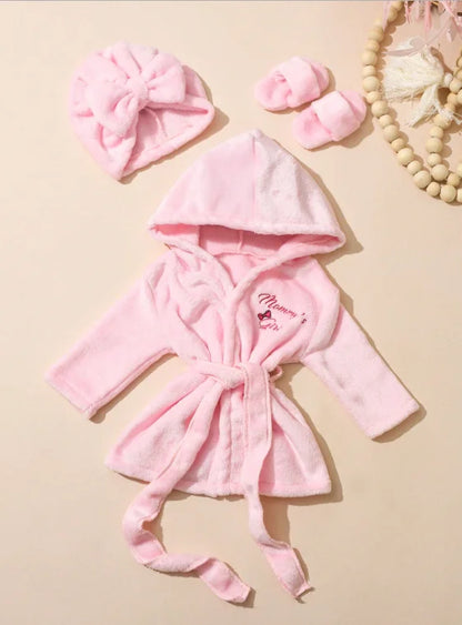 Newborn Photography Props Bathrobes Bath With Belt Shower Cap Outfit Photo Props for Infant Boys Girls Shoot  Accessories-HD
