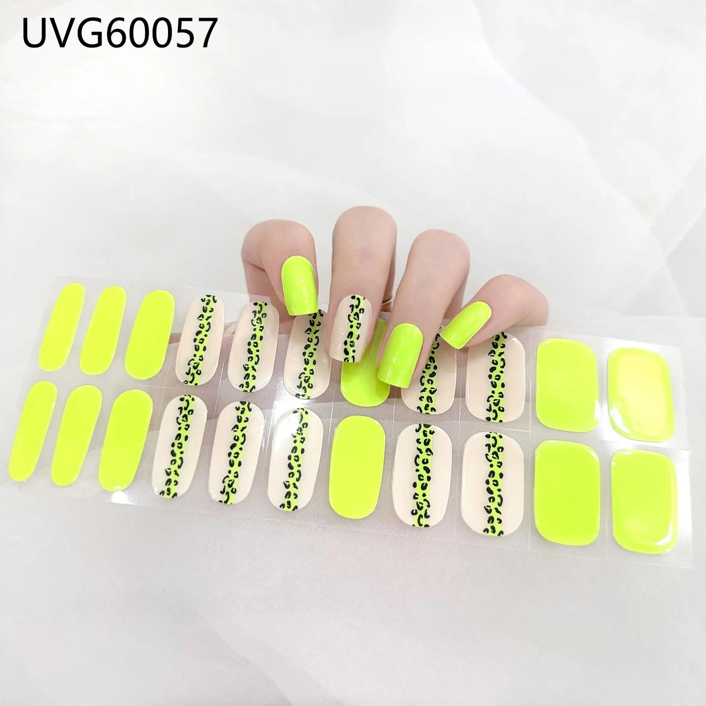 20/22Tips UV Semi cured Gel Nail Stickers Waterproof Long Lasting Full Gel Nail Wraps Press On Nail Decal DIY Manicure