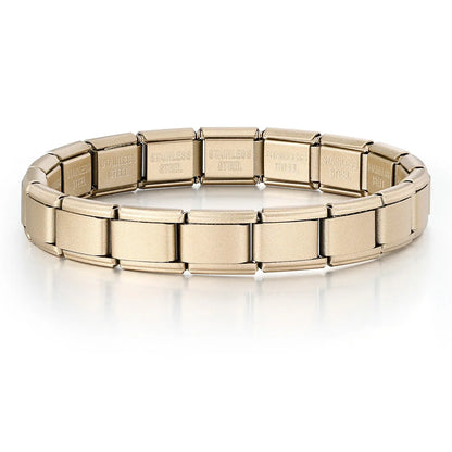 GEMOSA 9mm Width Italian Charm Bracelet Fashion Stainless Steel Bangle Elastic Link Chain High Quality Factory DIY
