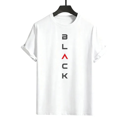 Black Letter Print Mens Tracksuit T-shirt + Pants Urban Causal Sports Outfit Male Spring Summer Home Outdoor Comfort Tees Set