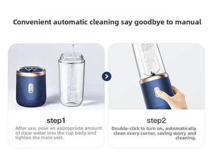 Portable Fruit Juicer Blenders Outdoor Personal Electric Mini Bottle Home USB Charge 6 Blades Double Cup Juicer Machine