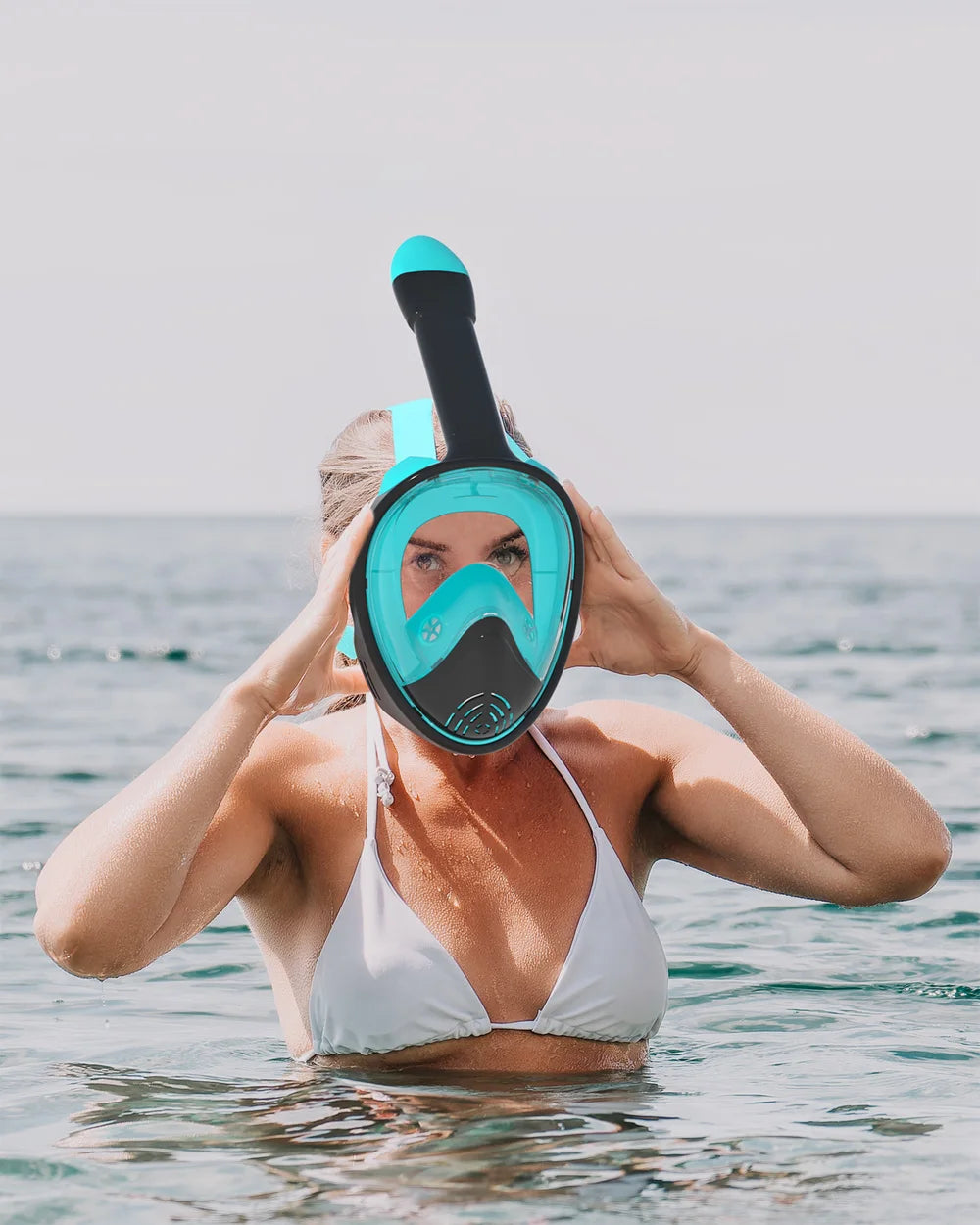 Full Face Snorkel Mask Silicone Diving Mask Full Dry Panoramic With Camera Holder Large Frame Swimming Goggles Set For Adults