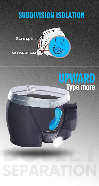 Bullet separate underwear Men's ventilated summer dry underpants Ice silk bag ice healthy boxers