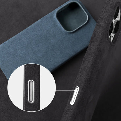 Full Coverage Magnetic Case For IPhone16 Pro 17 15 14 13 12 for ALCANTARA Magsafe Artificial Leather Supercar Suede Phone Cover
