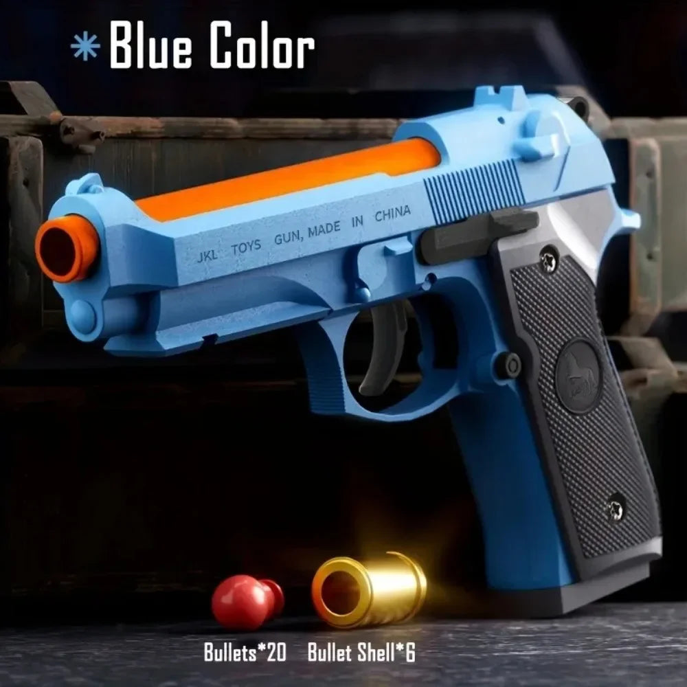 Mechanical G17 Soft Bullet Toy Gun Shell Throwing Continuous Firing Launcher Model Outdoor Sports Shooting Games for Children