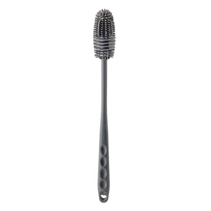 Long Handle Silicone Milk Bottle Brush - Kitchen Cleaning Tool for Glass Cup Scrubber Drink Bottle Cleaner with Ergonomic Design