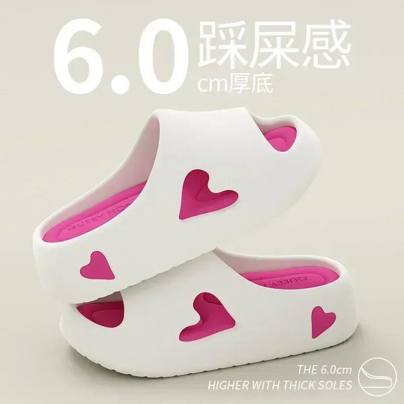 Summer Indoor Outdoor Women Sandal Platform Style Soft EVA Non Slip Love Design Home House Slippers Beach Slides Flip Flops shoe