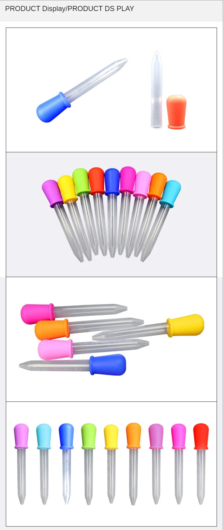 10Pcs/Set 5ml Silicone Plastic Pipette School Lab Experiment Supplies Dropper Feeding Medicine Liquid Eye Ear Pipette Dropper