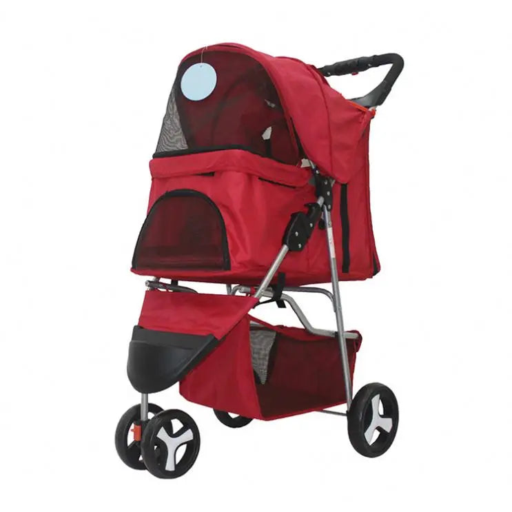 Dog Golden Retriever Pet Stroller Large Fruit Tray Adjustable Foldable for Small Medium Dog Outdoor Travel