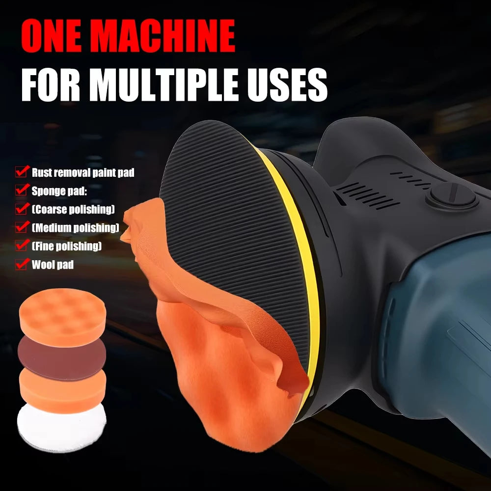 Podofo 980W 5'' 550-3300 RPM Car Polisher 6 Variable Speed Adjustable for Car Detailing Waxing Polishing 24pcs Car Power Waxer