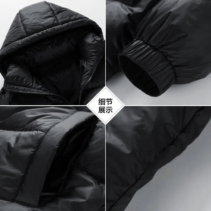 2025 Winter Hooded Men's 90% White Duck Down coat fashion warm Down Jackets casual winter Men thicken winter Jacket size M-4XL