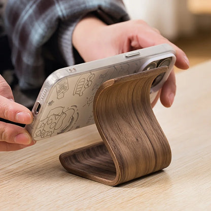 [New Wooden Phone Stand] New Wooden Portable Desktop Phone Stand | Creative Lazy Holder for iPad Tablet, Universal Mobile Stand