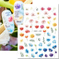 3d Nails Art Decals Spring Fruits Pink Full Tips Peony Magnolia Flowers Adhesive Sliders Stickers Decoration For Nails Manicure