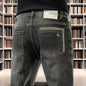 Spring Autumn 2025 Men's High-End Fashion Casual Pants Straight Leg Slim Fit Long Denim Jeans Handsome Cargo Casual Pants Men