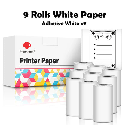 Phomemo Self-adhesive Sticker Paper for T02/M02X Portable Printer Thermam Paper Label Sticky DIY Photo Text Study Notes Printing