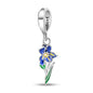 Original 925 Sterling Silver Charm Beads Clover Sunflower Tulip Carnation Pendant For Women Jewelry Fashion Gift
