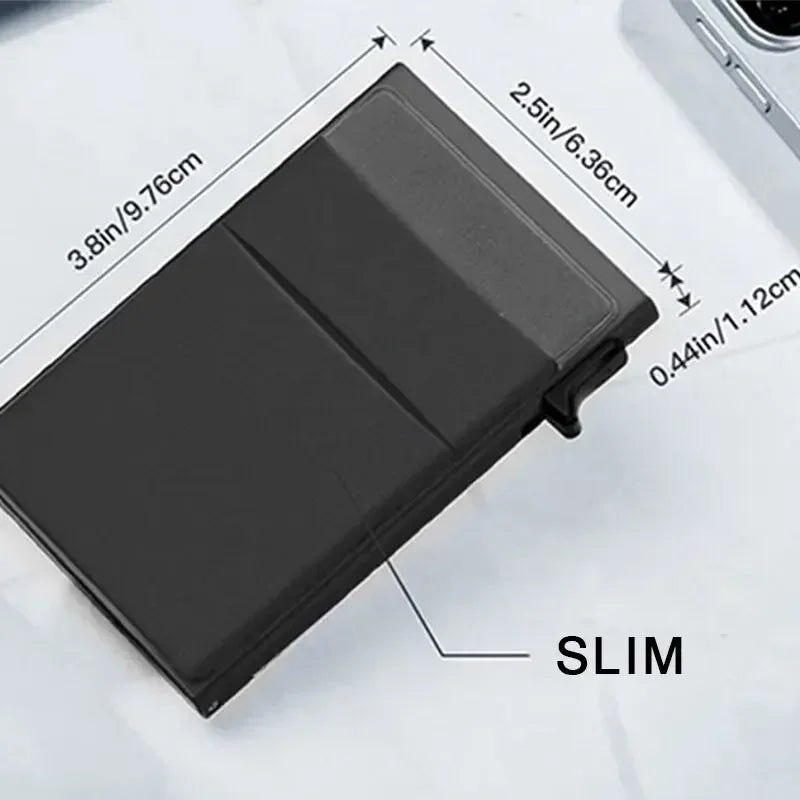 Unisex Anti Rfid Blocking Protected ID Credit Magic Card Holder Men Thin Slim Minimalist Smart Wallets Metal ID Cardholer Case