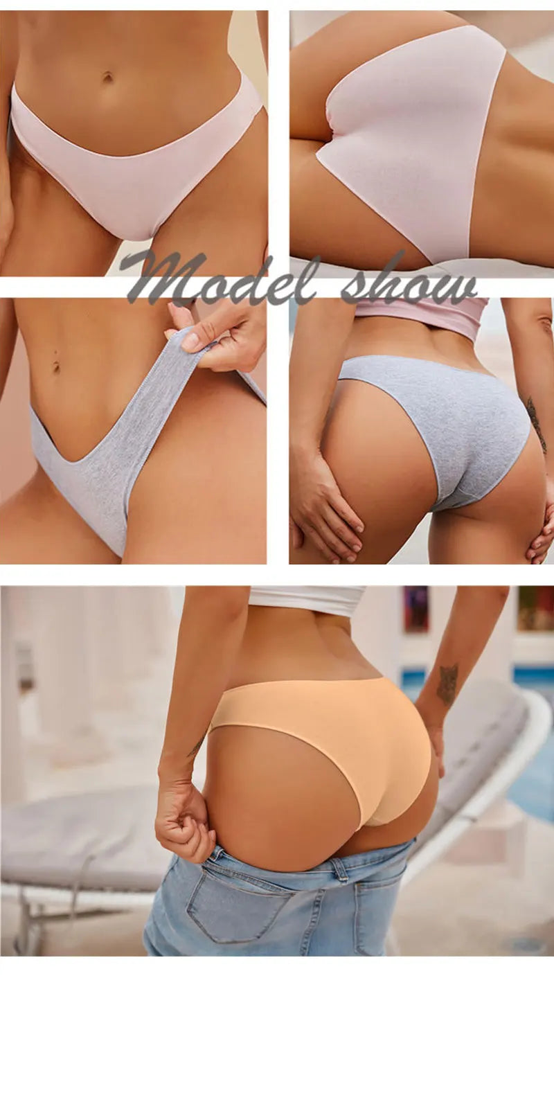 5PCS/Set Cotton Women's Panties Female Underwear Sexy Briefs Lingerie Smooth Comfortable Underpants Solid Color Pantys M-XXL